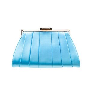 Pochette plissettata chiusura gioiello colore azzurro 1