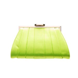 Pochette plissettata chiusura gioiello colore verde mela 1