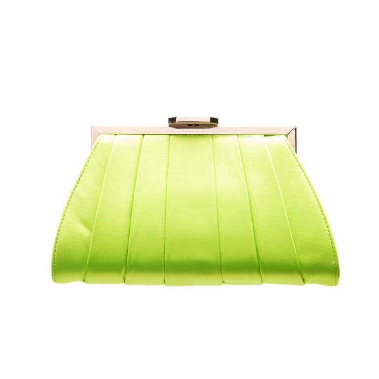 Pochette plissettata chiusura gioiello colore verde mela 1