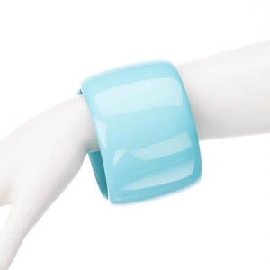 Bracciale rigido bangle resina pregiata azzurro