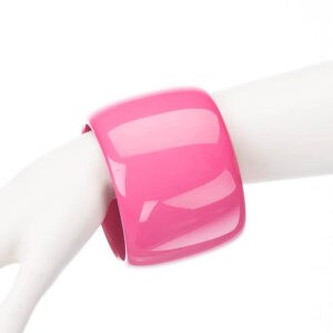 Bracciale rigido bangle resina pregiata fuxia