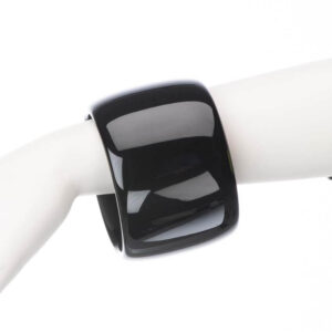 Bracciale rigido bangle resina pregiata nero
