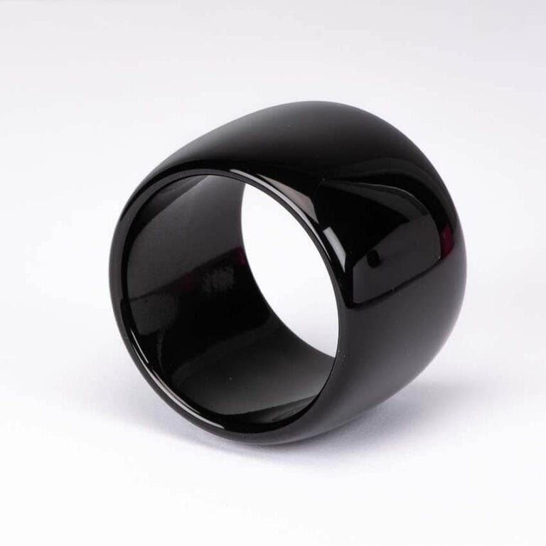 Bracciale rigido bangle resina pregiata nero 2
