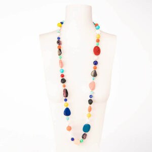 Collana lunga pietre dure multicolor 1