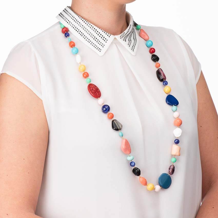 Collana lunga resine multicolor - Chic Ad Hoc