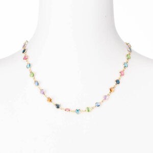Girocollo argento placcato oro pietre multicolor 1