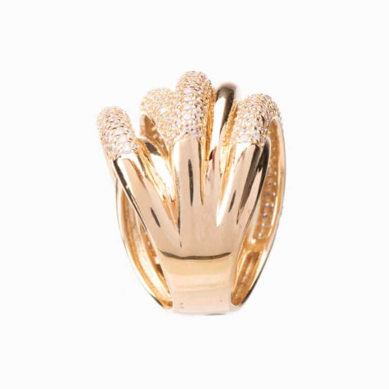 Anello argento fascia alta intreccio 03