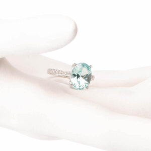 Anello argento pietra acquamarina gambo zirconi 01