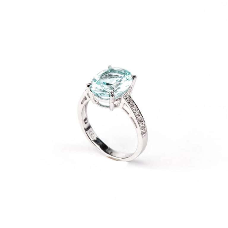 Anello argento pietra acquamarina gambo zirconi 04