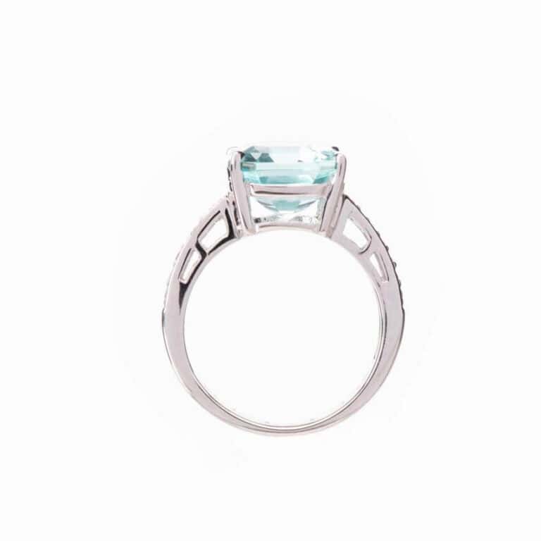 Anello argento pietra acquamarina taglio cuscino 03