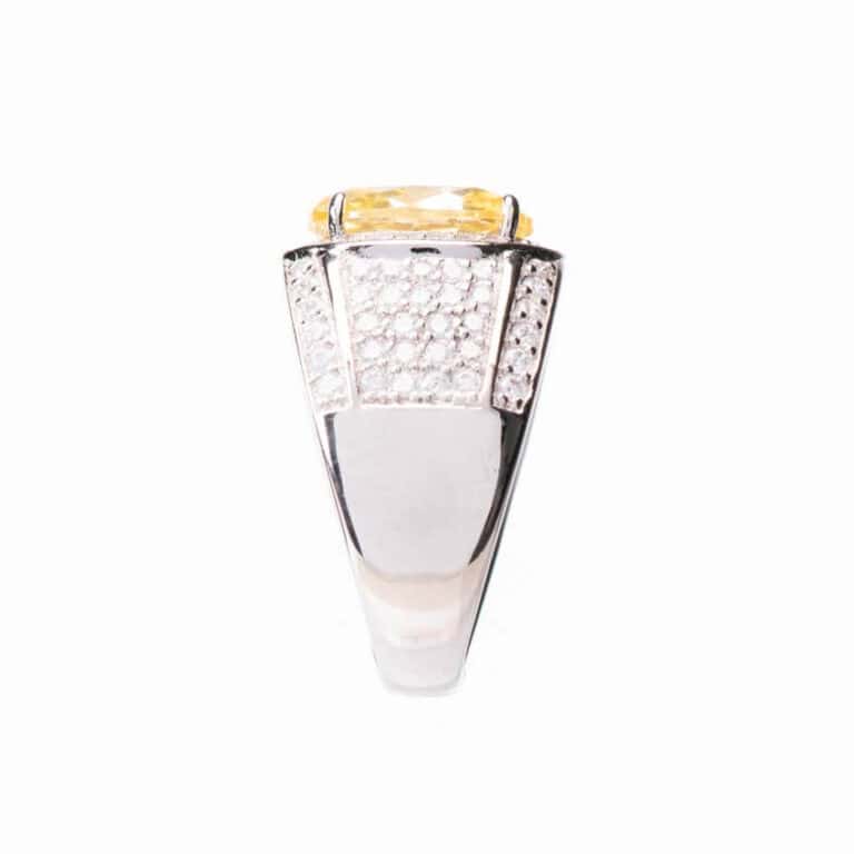 Anello fascia pietra centrale gialla taglio ovale 04