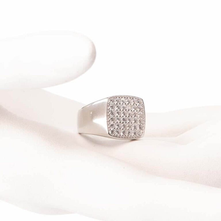 Anello mignolo argento pavè zirconi 01