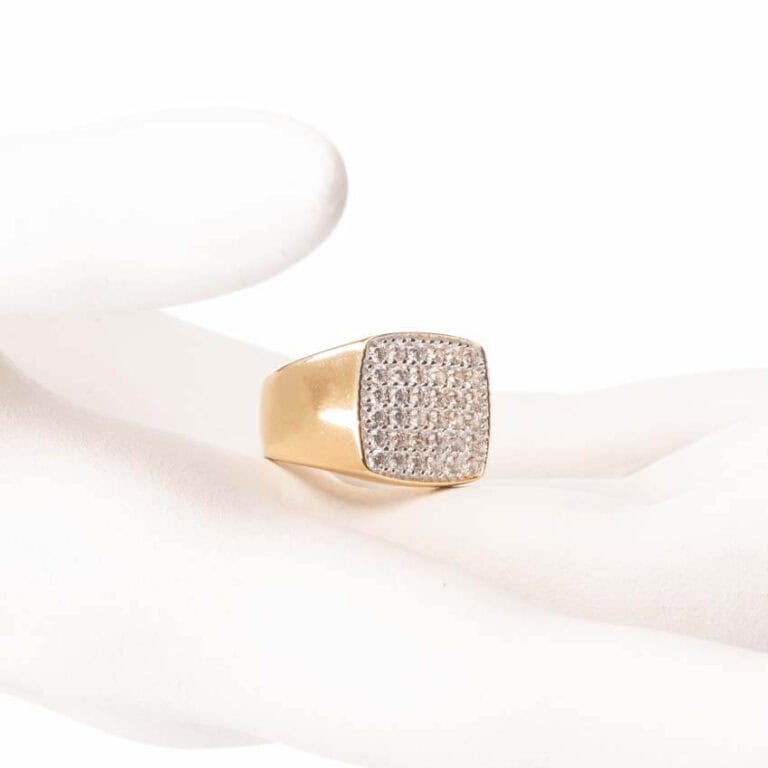 Anello mignolo argento placcato oro pavè zirconi 01