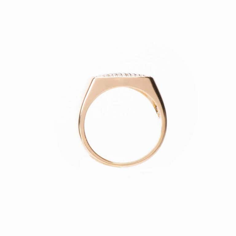 Anello mignolo argento placcato oro pavè zirconi 05