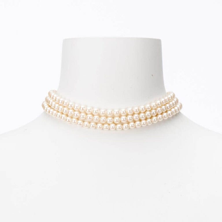 Collana girocollo choker multifili perle