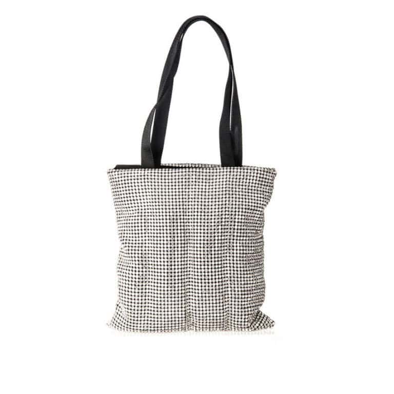 Pochette maglia cristalli argento modello shopper taglia L 0